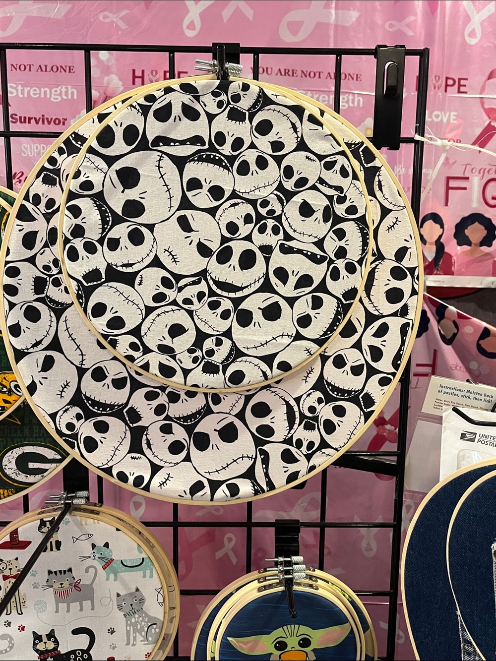 Disney Hand-Embroidered Skull Pattern Hoop Art Nightmare Before Christmas (NBC) - Picture 12 of 12